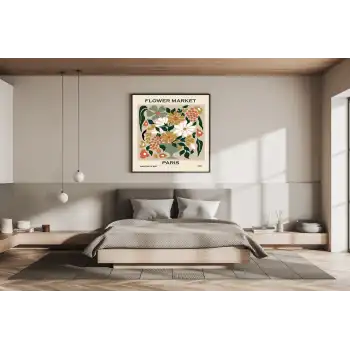 Flower Market Paris Metal Çerçeveli Kare Tablo 4