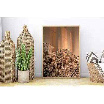 Çiçekli Fon Poster Tablo No:2