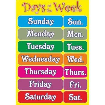 Days Of The Week Poster