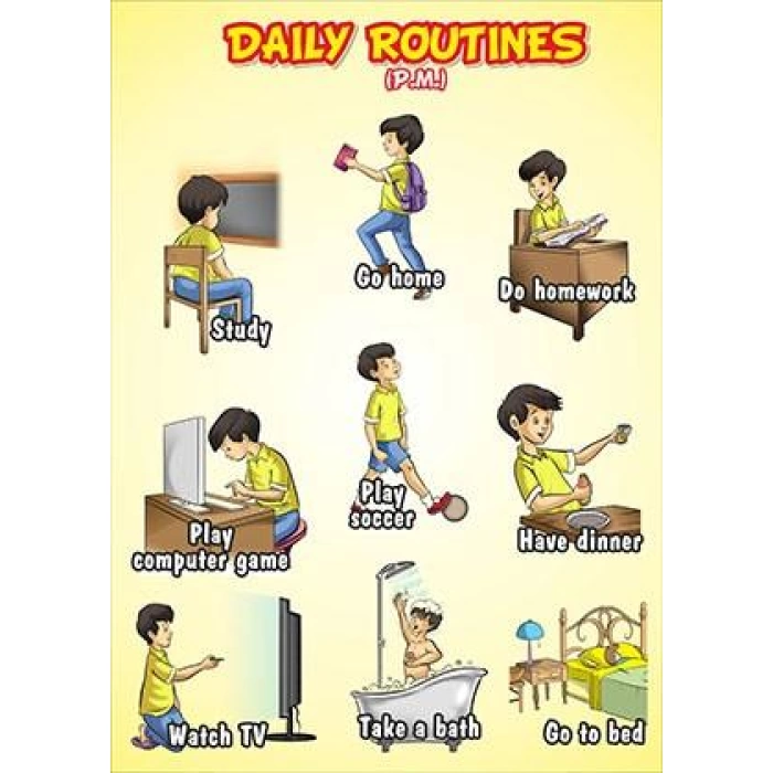 Daily Routines Poster (p.m.)