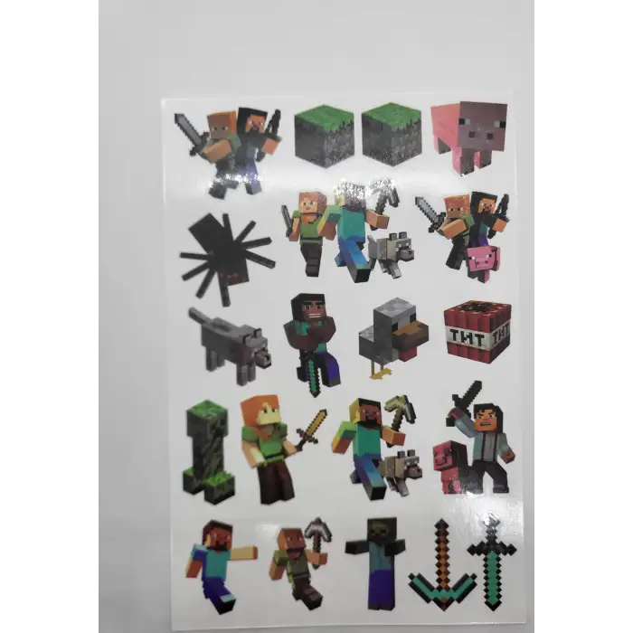 Minecraft Alex, Blaze, Ender Dragon, Enderman, Steve Geçici Dövme