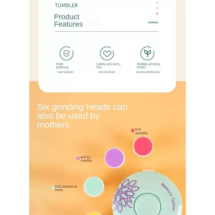 Bebek, çocuk ve yetişkin Dönerli Pilli Tırnak Kesme Törpüleme, manikür  Makinası 6 başlıklı