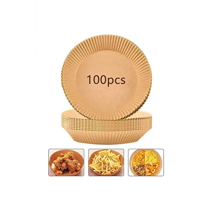 Hava Fritöz Kağıt Astarı 100 Adet Yapışmaz Hava Fritöz Parşömen Kağıt Astarları 6,3 Inç / 16 Cm Fı