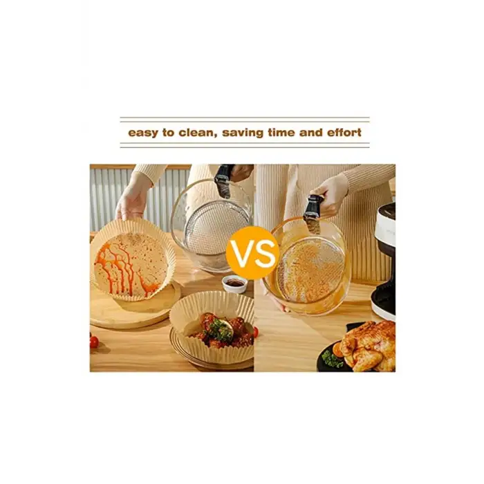 Hava Fritöz Kağıt Astarı 100 Adet Yapışmaz Hava Fritöz Parşömen Kağıt Astarları 6,3 Inç / 16 Cm Fı