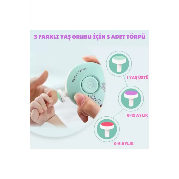 Yenidoğan Bebek Ve Çocuklar Için Pilli Tırnak Törpüsü Manikür Seti