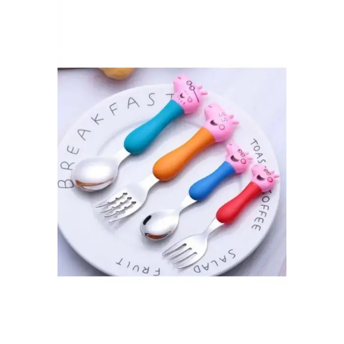 Kumik Peppa Pig Çatal Kaşık Seti - Çocuklar Için