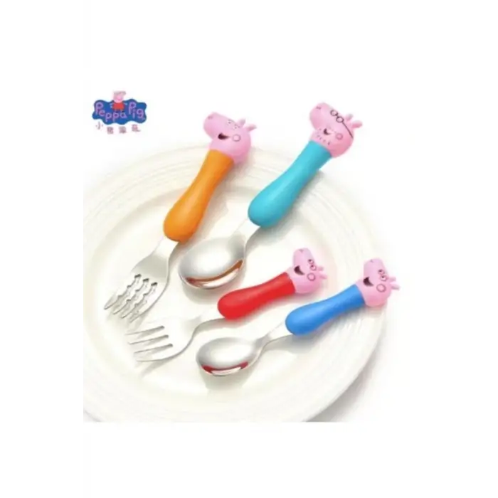 Kumik Peppa Pig Çatal Kaşık Seti - Çocuklar Için
