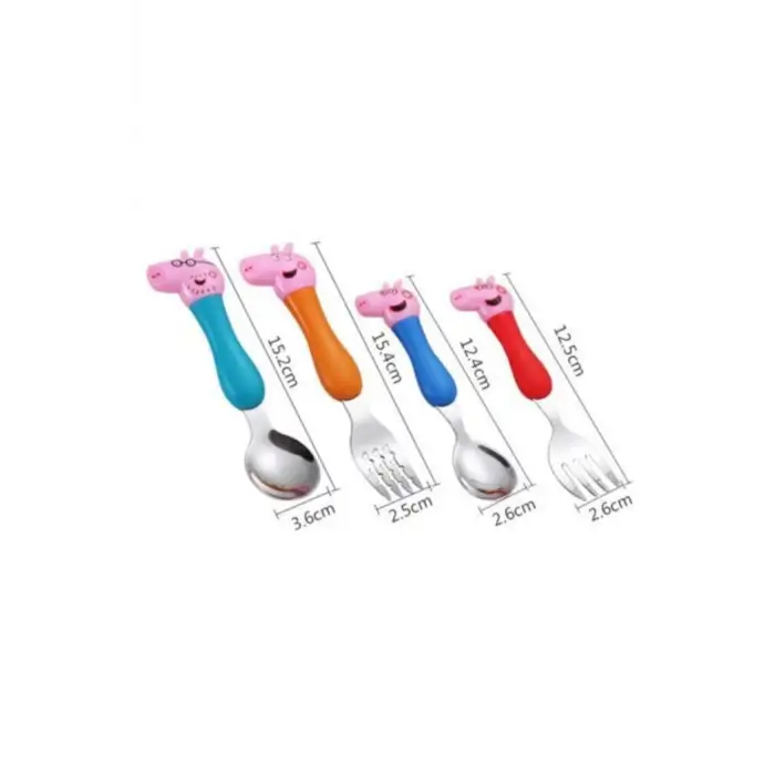 Kumik Peppa Pig Çatal Kaşık Seti - Çocuklar Için