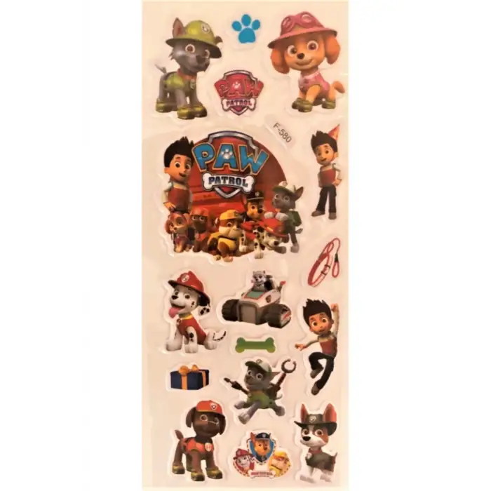 Paw Patrol Karakterleri 3 set sticker Chase, Marshall, Zuma, Skye, Rubble, Rocky