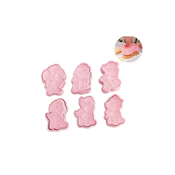 Paw Patrol Karakter 6 lı Kurabiye kalıpları Chase, Marshall, Rubble, Skye, Zuma, Rocky NO BOX