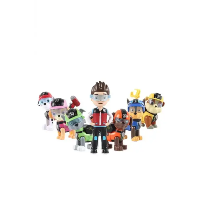 Kumik PAW PATROL 7 li Figür seti, Chase, Marshall, Zuma, Rubble, Skye, Rocky ve Ryder