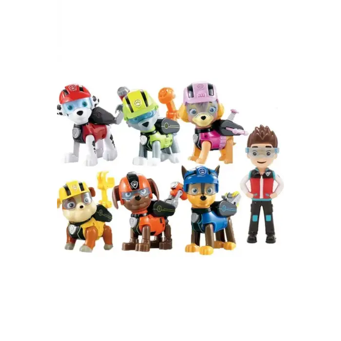 Kumik PAW PATROL 7 li Figür seti, Chase, Marshall, Zuma, Rubble, Skye, Rocky ve Ryder