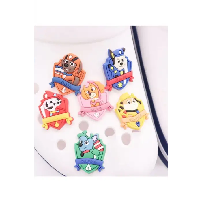 Paw Patrol karakterleri Crocs 6 Li Terlik Süsü, Chase, Marshall, Rocky, Zuma, Rubble, Skye