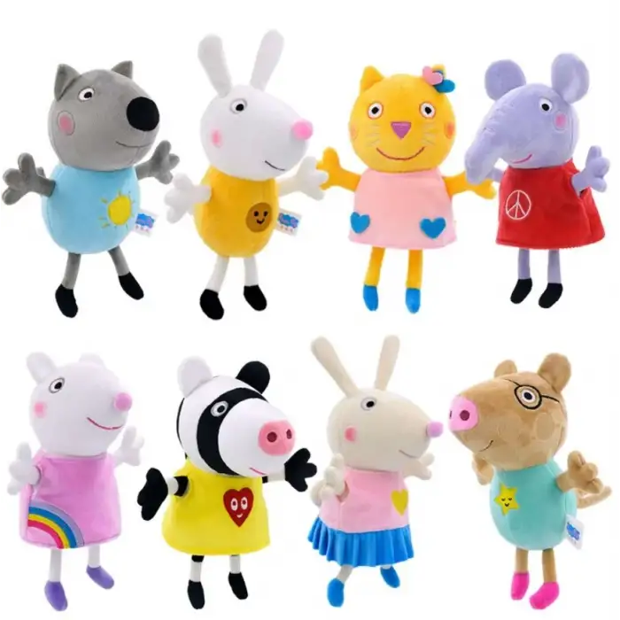 Peppa Pig , Peppa, George ve Arkadaşları 10 lu Peluş Seti ( 19 cm )