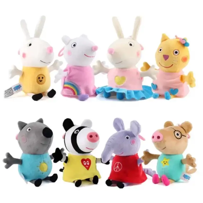 Peppa Pig , Peppa, George ve Arkadaşları 10 lu Peluş Seti ( 19 cm )