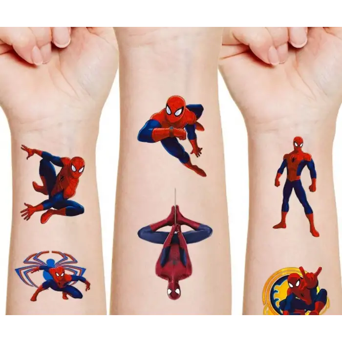Spiderman Örümcek Adam Karakterleri Geçici Dövme