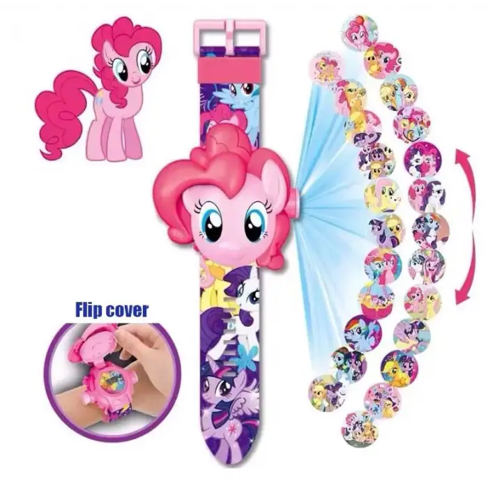 My Little Pony karakterli projeksiyonlu saat 24 farklı karakteri yansıtır.