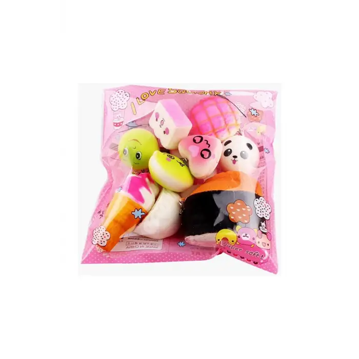 Squishy paketi Karışık 10 lu Set yumuşak sık bırak Sukuşi