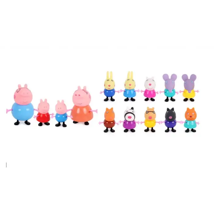 Peppa Pig 10+4 lü figür Peppa, George aile ve arkadaşlar