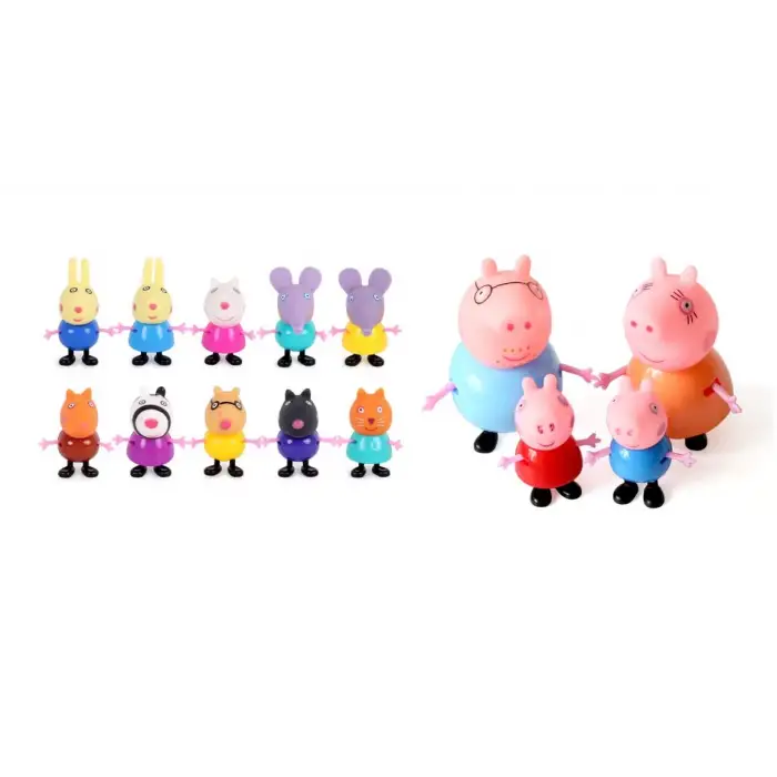 Peppa Pig 10+4 lü figür Peppa, George aile ve arkadaşlar