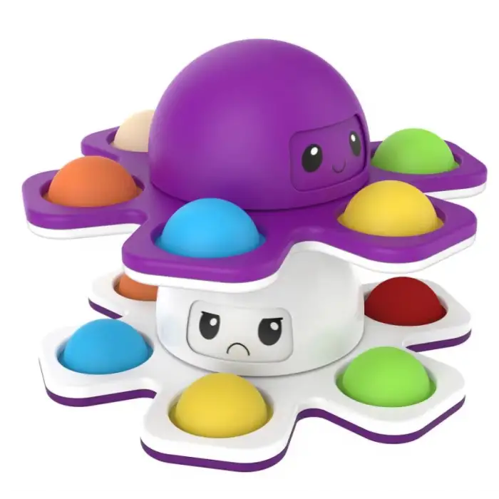 Yüz değiştiren ahtapot Popit stres çarkı Pop It Fidget ( 2 li set )