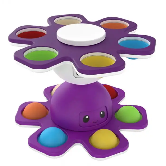 Yüz değiştiren ahtapot Popit stres çarkı Pop It Fidget ( 2 li set )