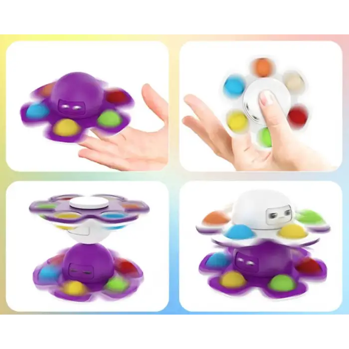 Yüz değiştiren ahtapot Popit stres çarkı Pop It Fidget ( 2 li set )