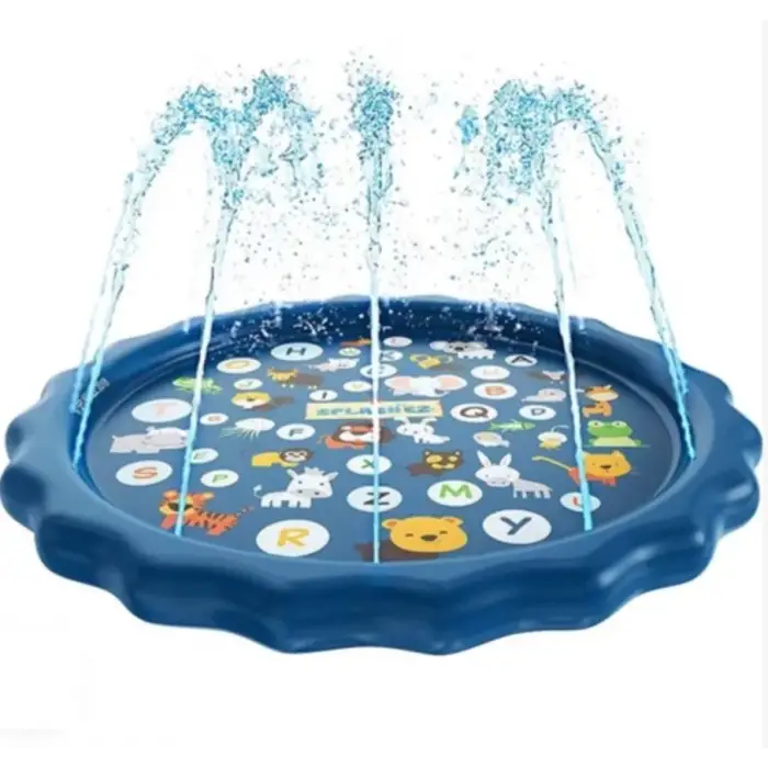 Kumik Fıskıyeli Su fışkırtan 170 cm Oyun Matı Su havuzu Su kaydırağı ( Lacivert )