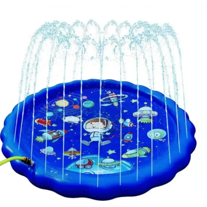 Kumik Fıskıyeli Su fışkırtan 170 cm Oyun Matı Su havuzu Su kaydırağı ( Lacivert )