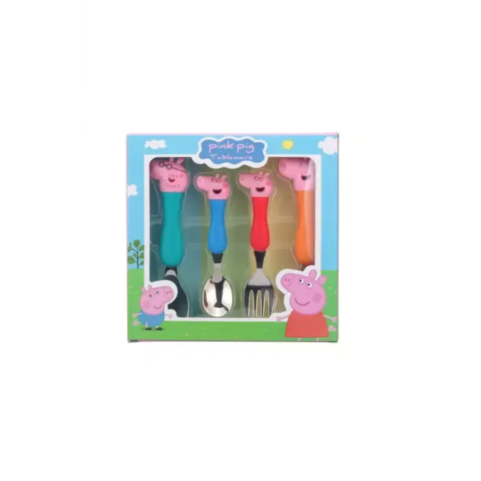 Peppa Pig Çatal Kaşık Seti 4 lü ( Kutulu )