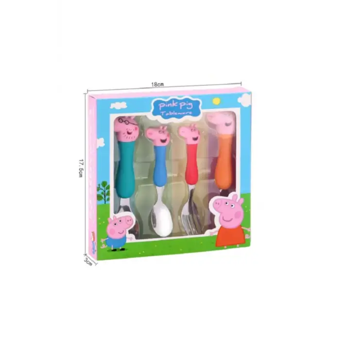Peppa Pig Çatal Kaşık Seti 4 lü ( Kutulu )