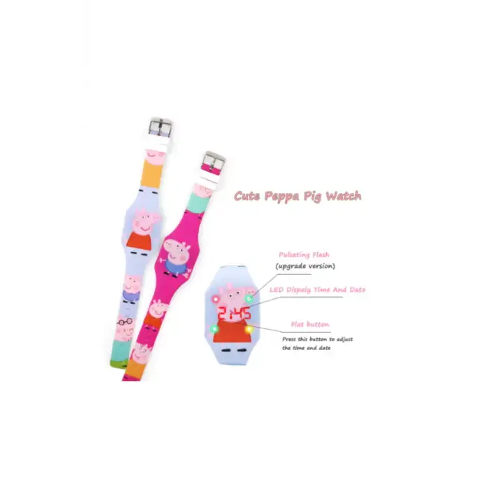 Pig Led Işıklı Dijital Çocuk Saati
