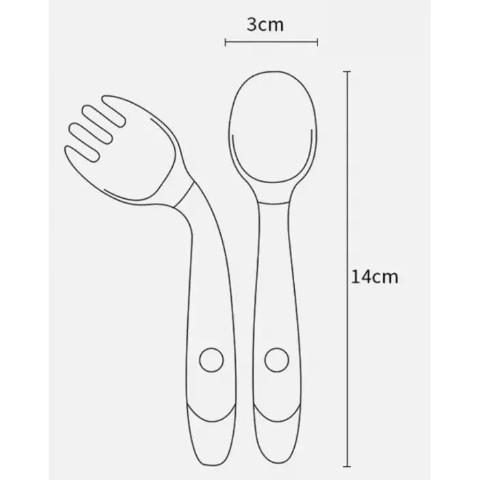 Kıvrılabilir, bükülebilir,  batmaz  slikon çocuk alıştırma çatal ve kaşık