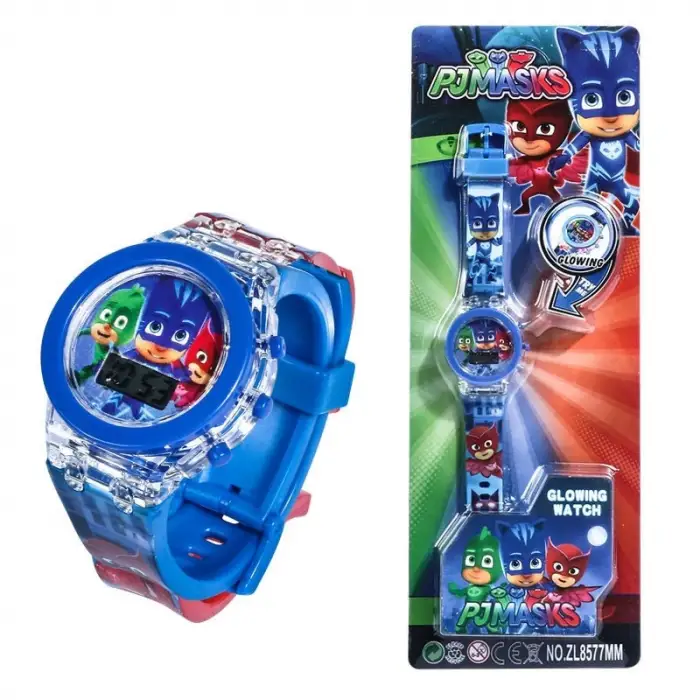 PJ Masks Pijamaslekiler çoklu led saat , Kedi Çocuk, Baykuş Kız, Kertenkele