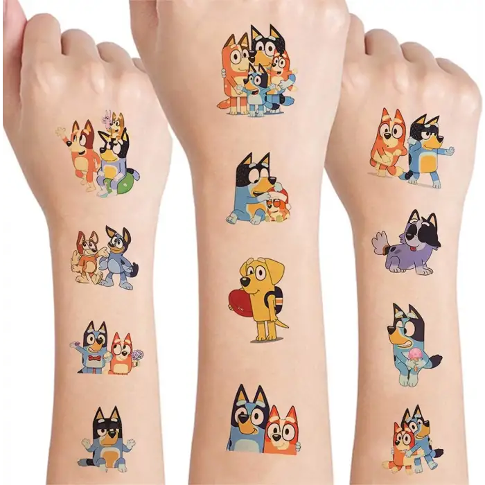 Bluey Karakterleri Geçici Dövme Seti