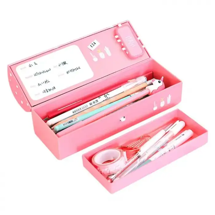 Çift Şifreli Çift Bölmeli Aynalı Kalem Kutusu