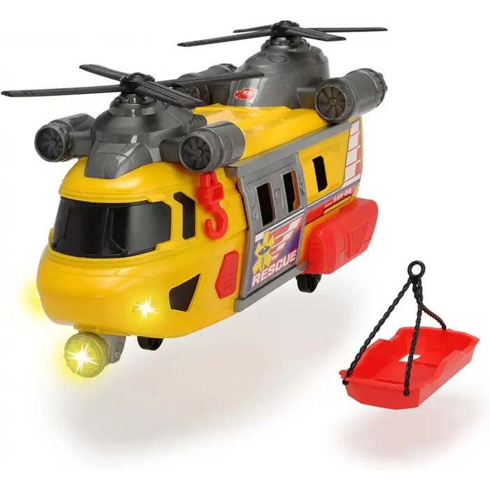 Kumik Dickie, Kurtarma Helikopter, 30 cm, Açılabilir Sürgülü Kapı, Kurtarma Vinç, Pilli, Rescue Helicopter