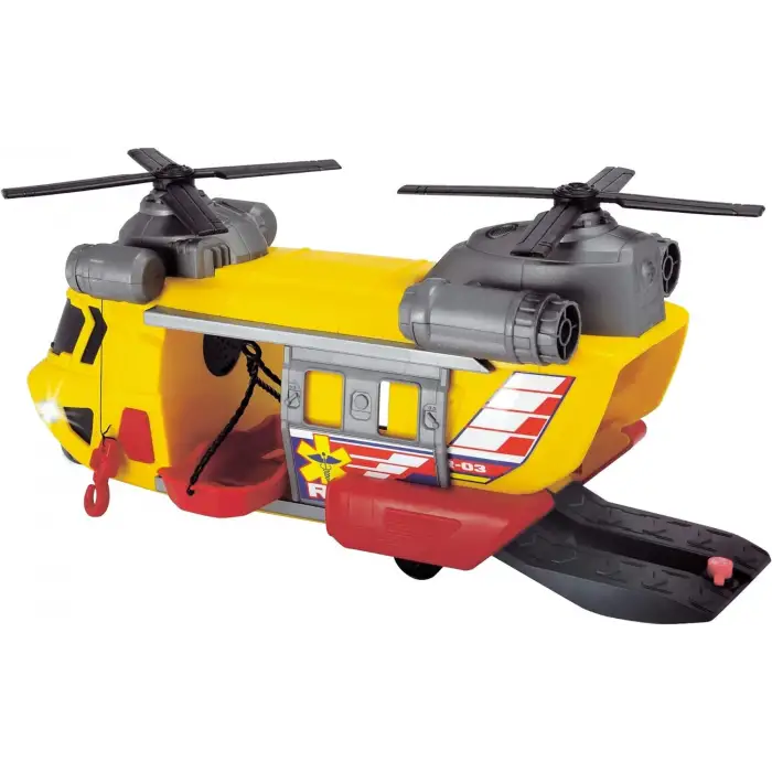 Kumik Dickie, Kurtarma Helikopter, 30 cm, Açılabilir Sürgülü Kapı, Kurtarma Vinç, Pilli, Rescue Helicopter