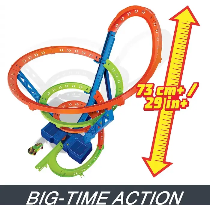 Hot Wheels Spiral Çarpışma motorlu uzun yarış seti