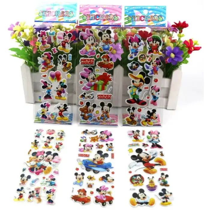 Mickey Mouse ve Minnie Mouse Karakterleri 3 set kabartmalı sticker