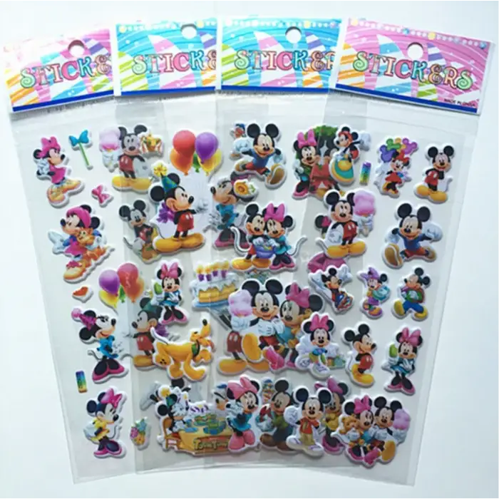Mickey Mouse ve Minnie Mouse Karakterleri 3 set kabartmalı sticker
