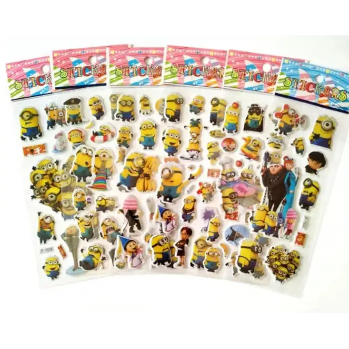 Minions Karakterleri 3 set kabartmalı sticker