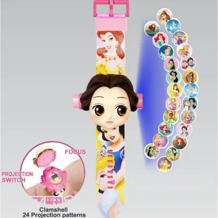 Kumik Pamuk Prenses figürlü Projeksiyon , 24 farklı karakteri duvara yansıtır