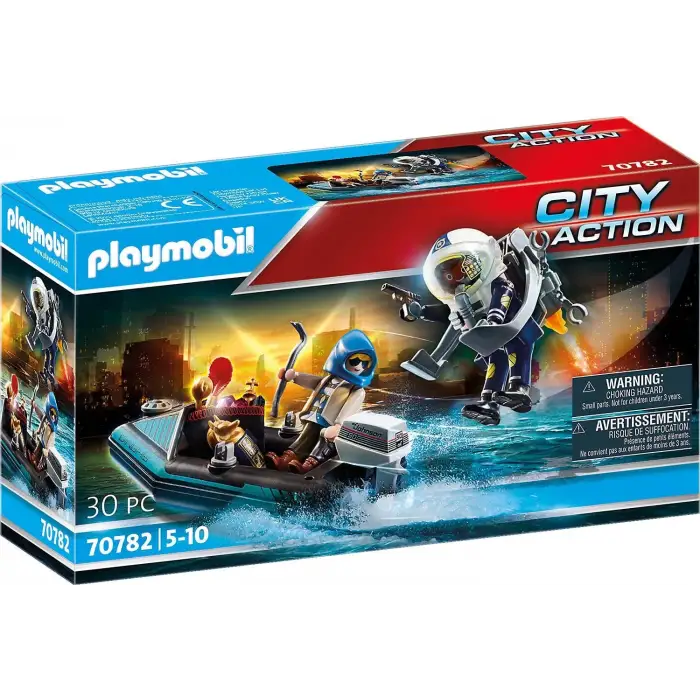 Playmobil 70782 Şehir Aksiyonu Polis Uçma Sırt Çantası ve Bot