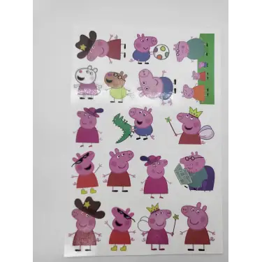 Kumik Peppa Pig, Peppa, George, Mummy, Daddy Geçici Dövme
