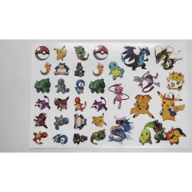 Pokemon , Ash Ketchum, Pikachu, Charmander- Semender, Squirtle, Jigglypuff, Geçici Dövme