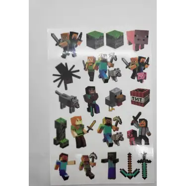 Minecraft Alex, Blaze, Ender Dragon, Enderman, Steve Geçici Dövme