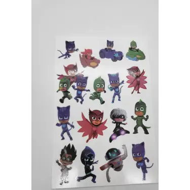 Pj Masks Kedi Çocuk, Kertenkele, Baykuş Kız, Romeo, Ay Kızı Geçici Dövme