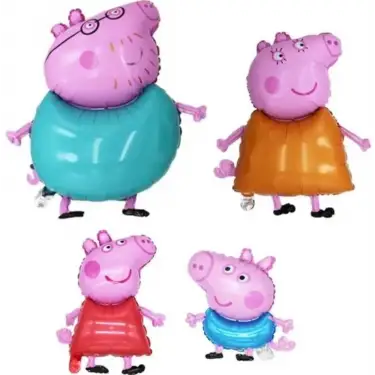 Kumik Peppa Pig 4 lü balon seti Peppa , George, Anne ve Baba Balon