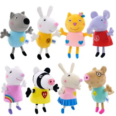 Peppa Pig , Peppa, George ve Arkadaşları 10 lu Peluş Seti ( 19 cm )